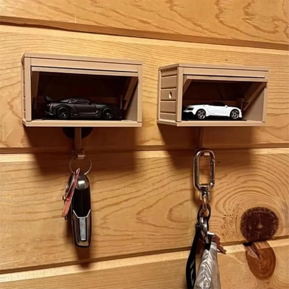 3D Car Garage Key Holder With Opening Door β Wall Mounted Key Organizer Box