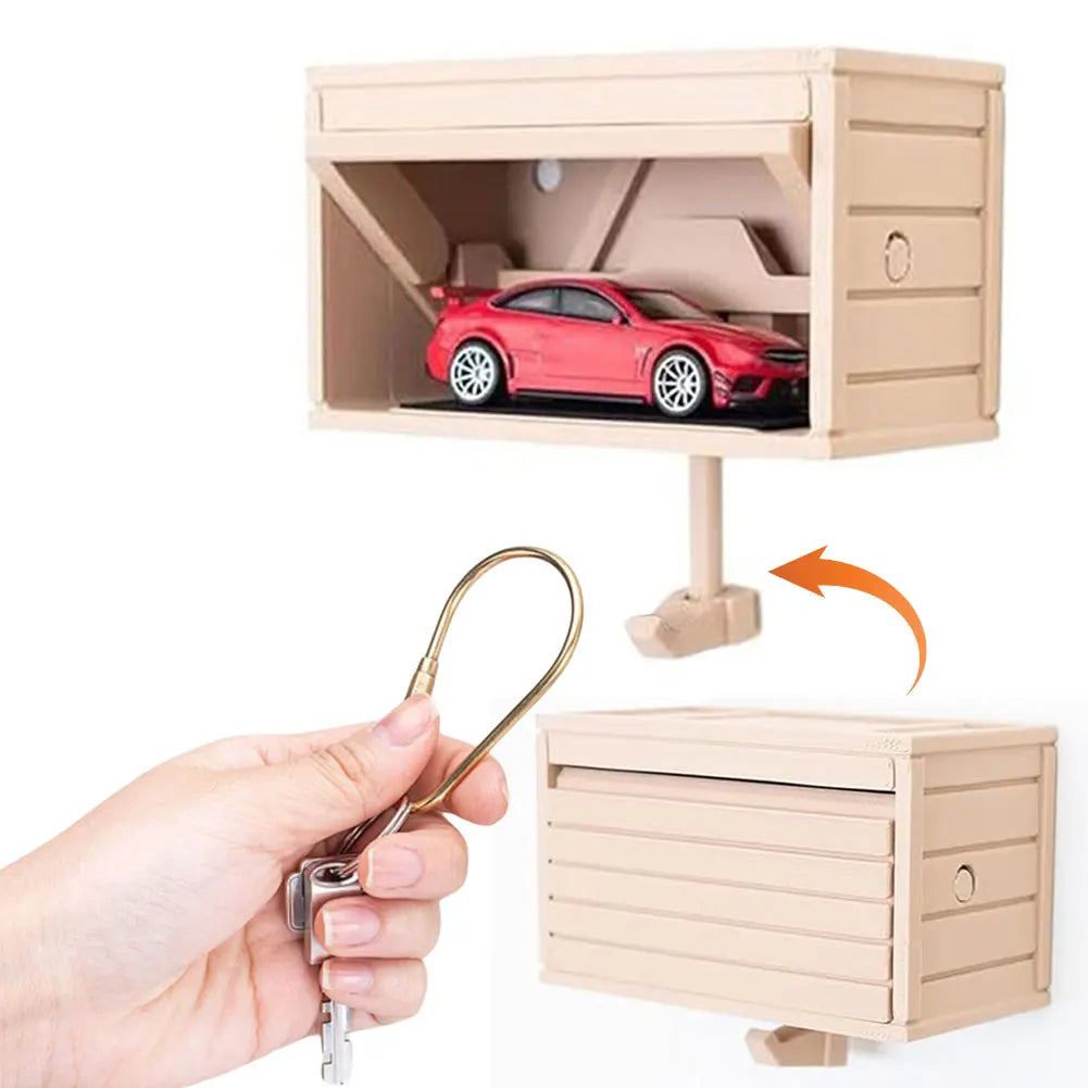 3D Car Garage Key Holder With Opening Door β Wall Mounted Key Organizer Box