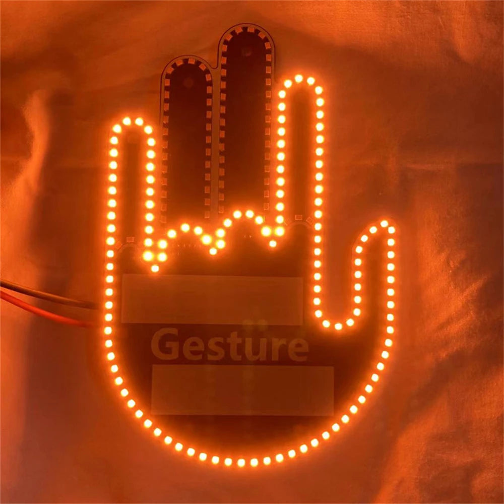 Car Hand Light Gesture LED Car Window Sign LED Hand||