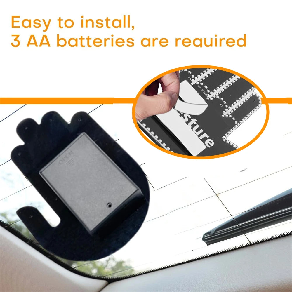 Car Hand Light Gesture LED Car Window Sign LED Hand||