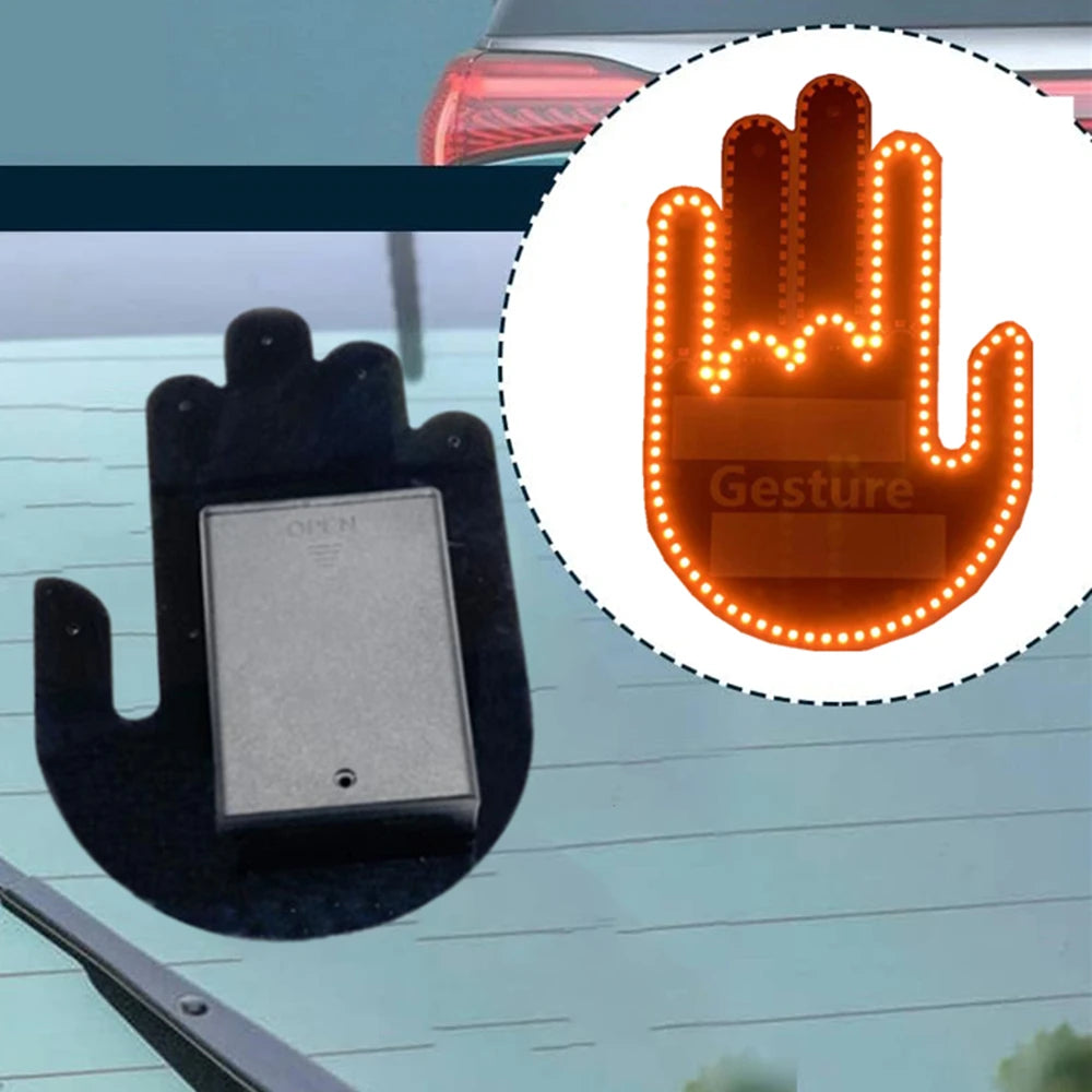 Car Hand Light Gesture LED Car Window Sign LED Hand||