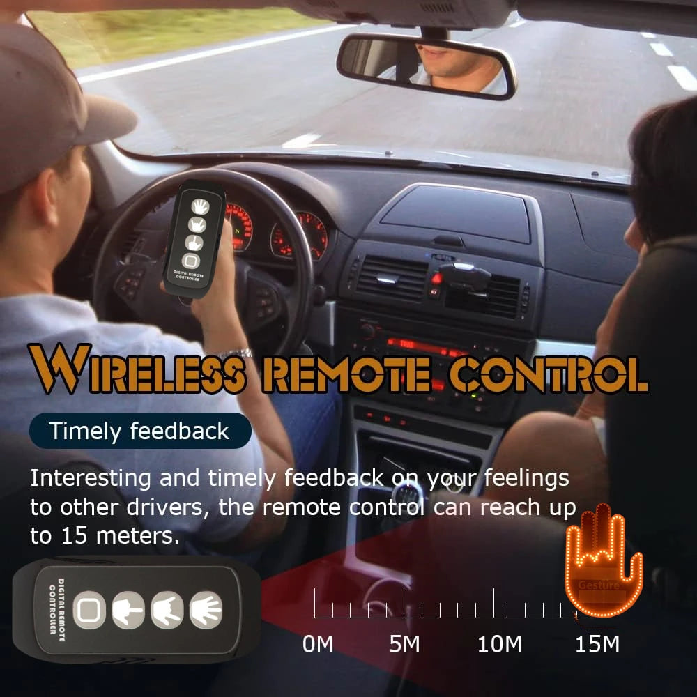 Car Hand Light Gesture LED Car Window Sign LED Hand||