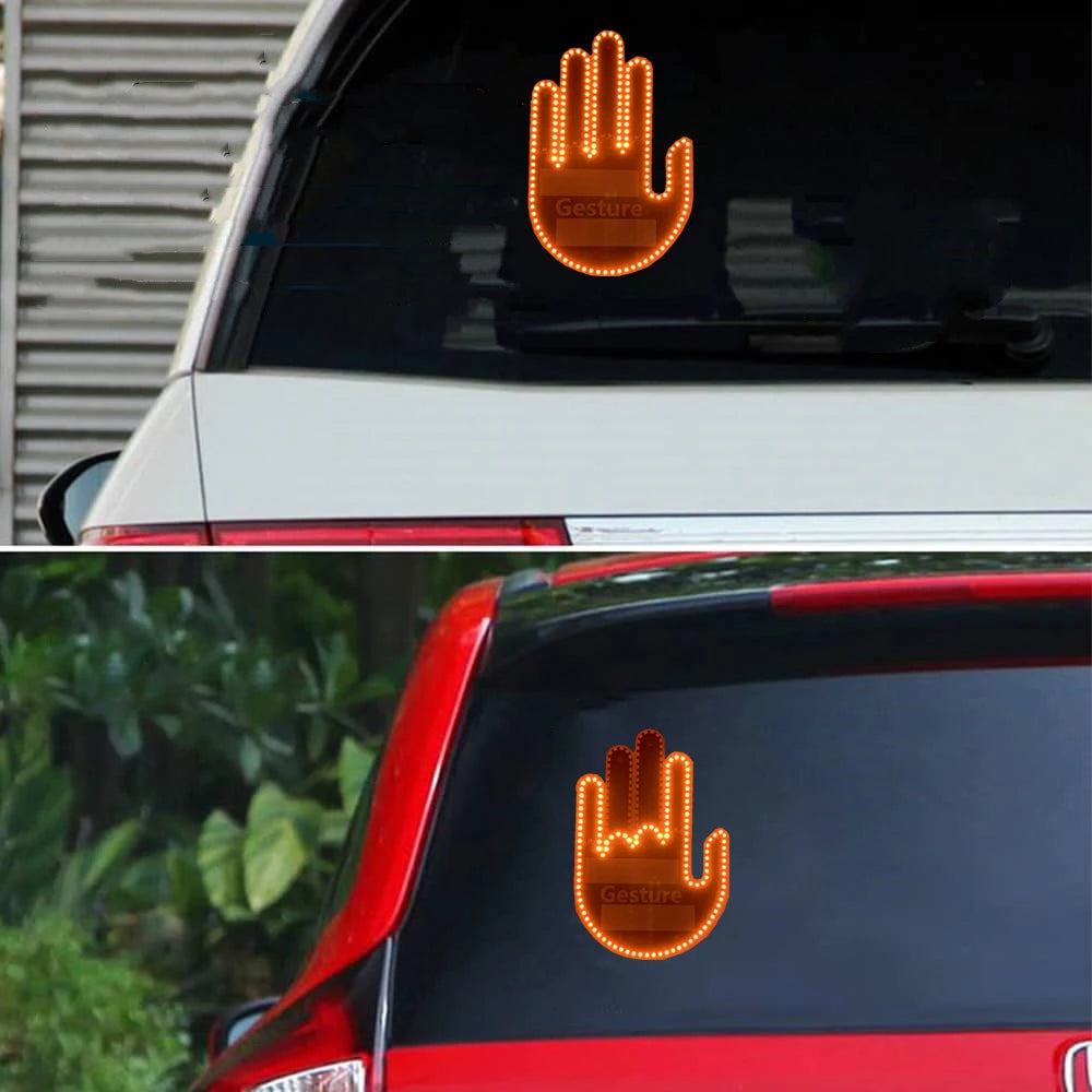 Car Hand Light Gesture LED Car Window Sign LED Hand||