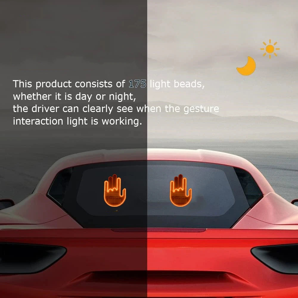 Car Hand Light Gesture LED Car Window Sign LED Hand||