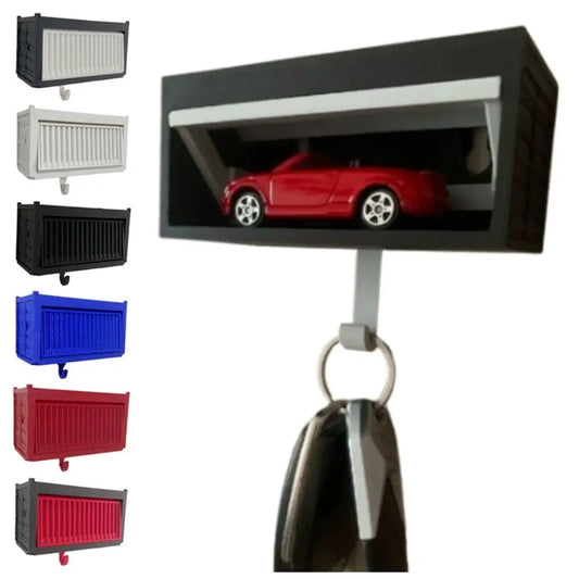 Car Garage Key Holder with Opening Door Multifunctional Wall Mount Key Rack