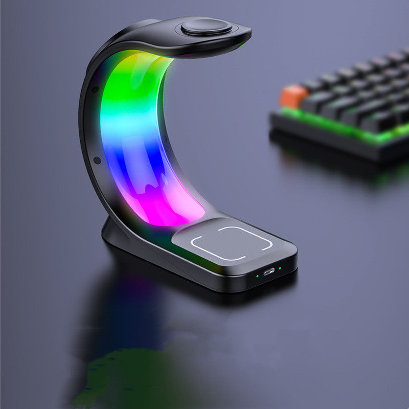 4-in-1 Magnetic Wireless Charging Station with RGB Light – Fast Charger